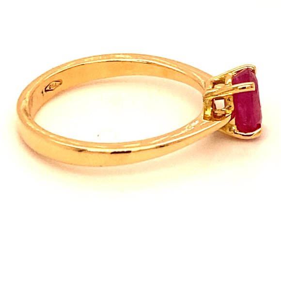 Burmese Ruby 1.05ct Solid 18K Yellow Gold Ring - Picture 7 of 10
